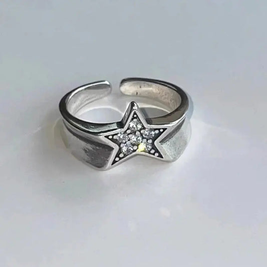 Rhinestone Pentagram Star Ring (2023 Catalog)
