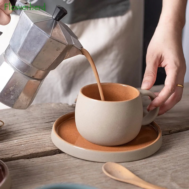 Coffee Mug with Saucer Ceramic