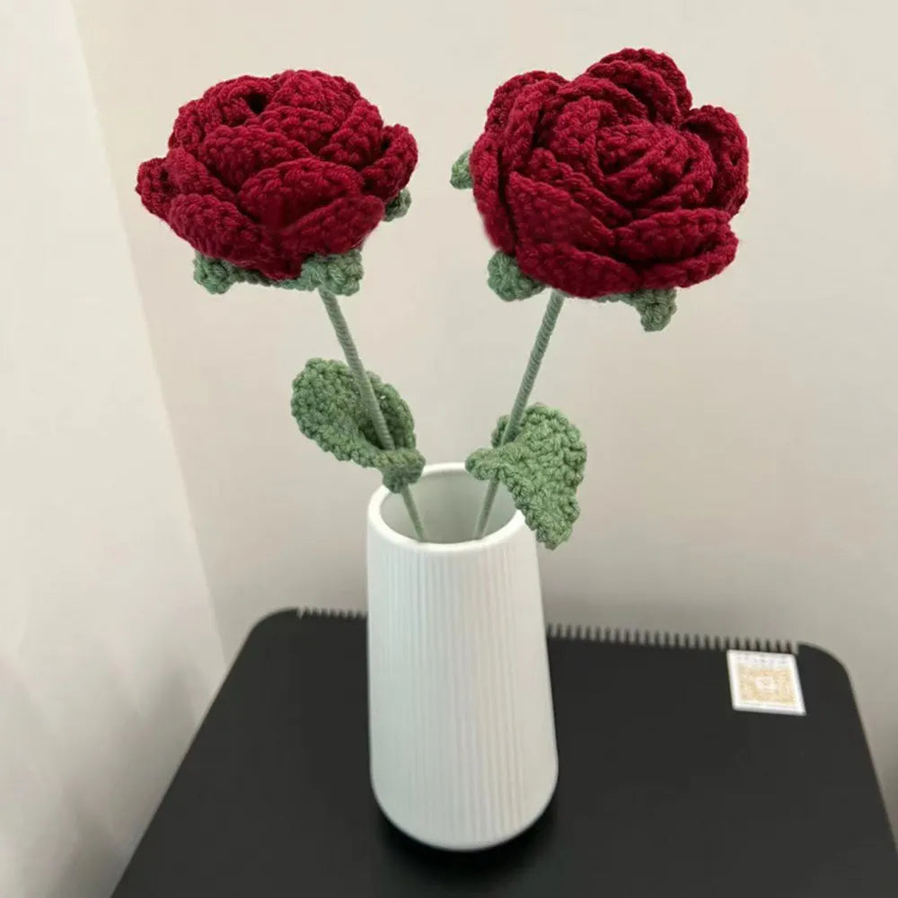 Hand Knitted Rose Flower