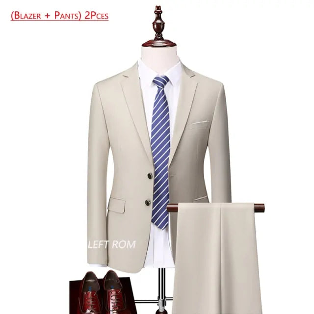 Pure Color Men's Business Suit