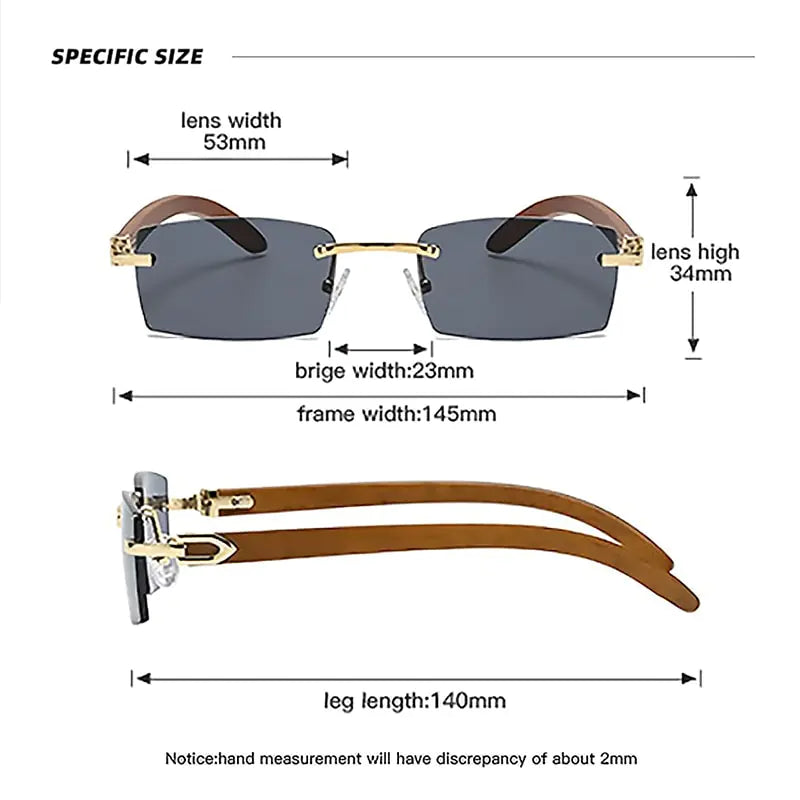 Summer 2024 Collection Rectangle Rimless Sunglasses