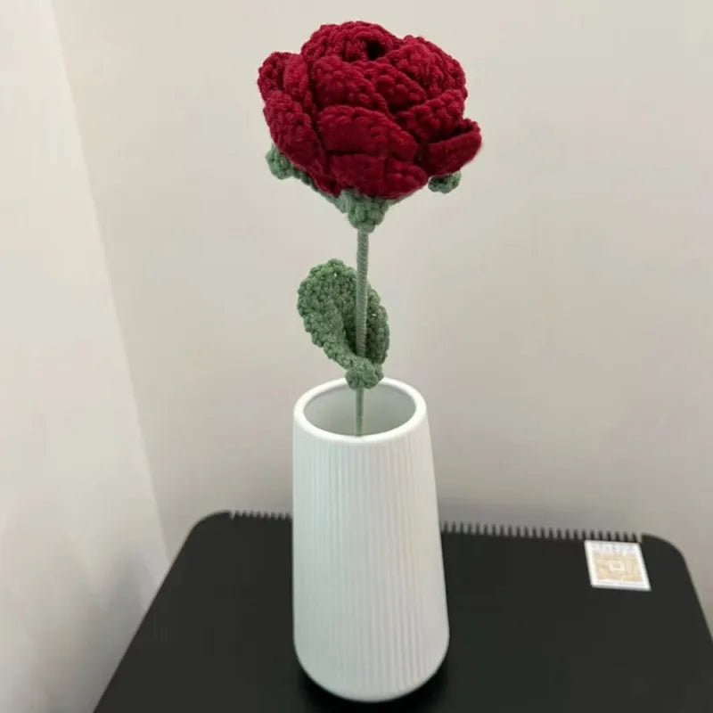 Hand Knitted Rose Flower