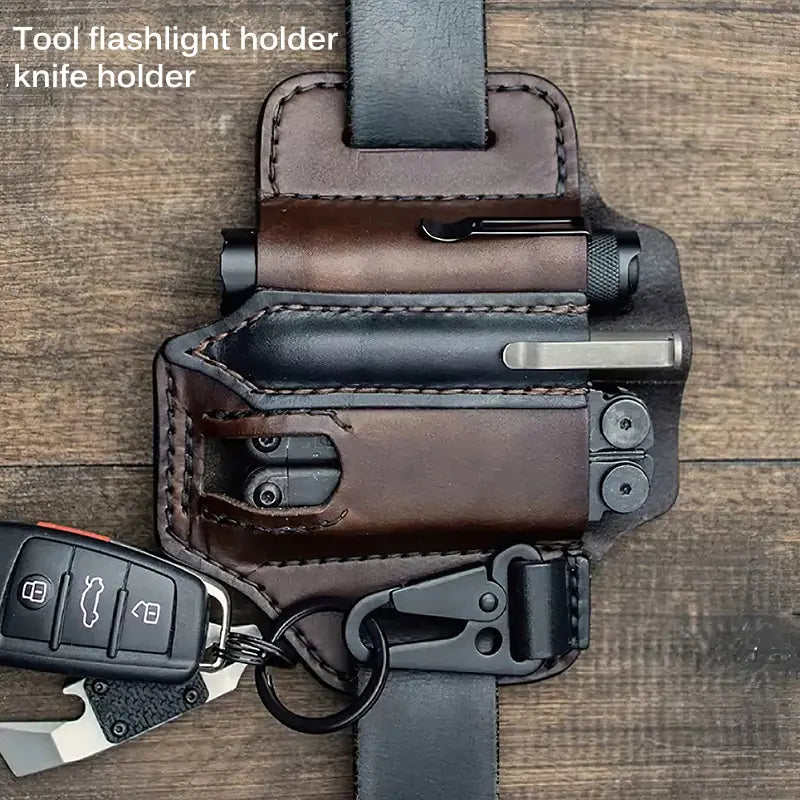 Tactical Multi Tool Belt Leather Bag (No tools)