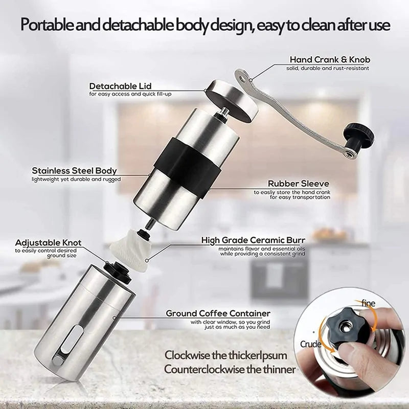 Manual Mini Stainless Steel Coffee Grinder