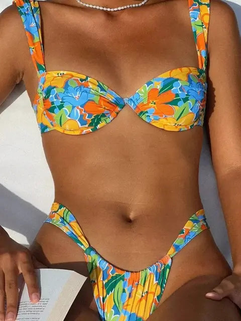 Sexy Female Swimwear Floral Bathing Suit