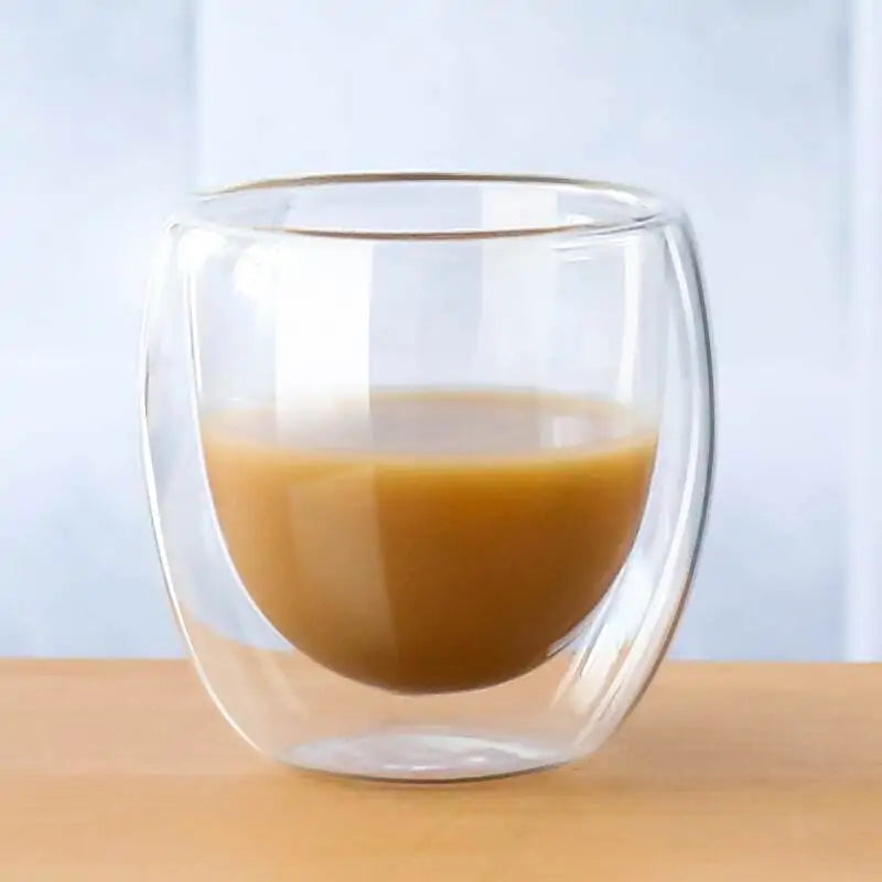 Double Wall Glass Insulated Coffee Mug