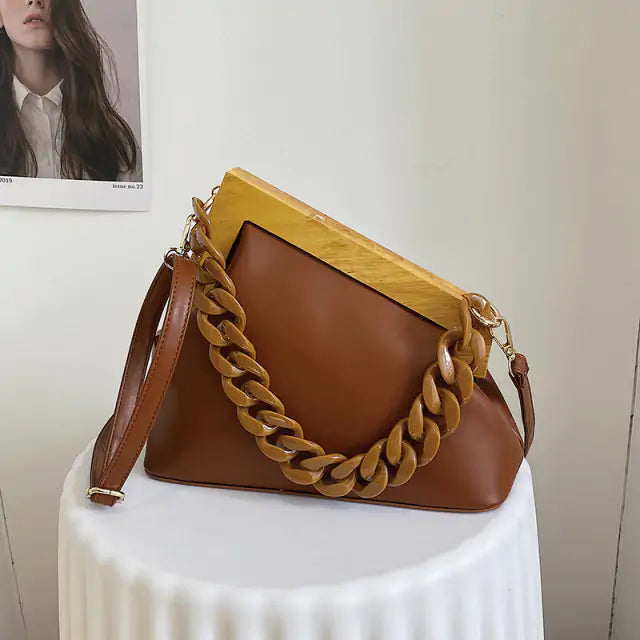 SALE Wooden Handle Handbag