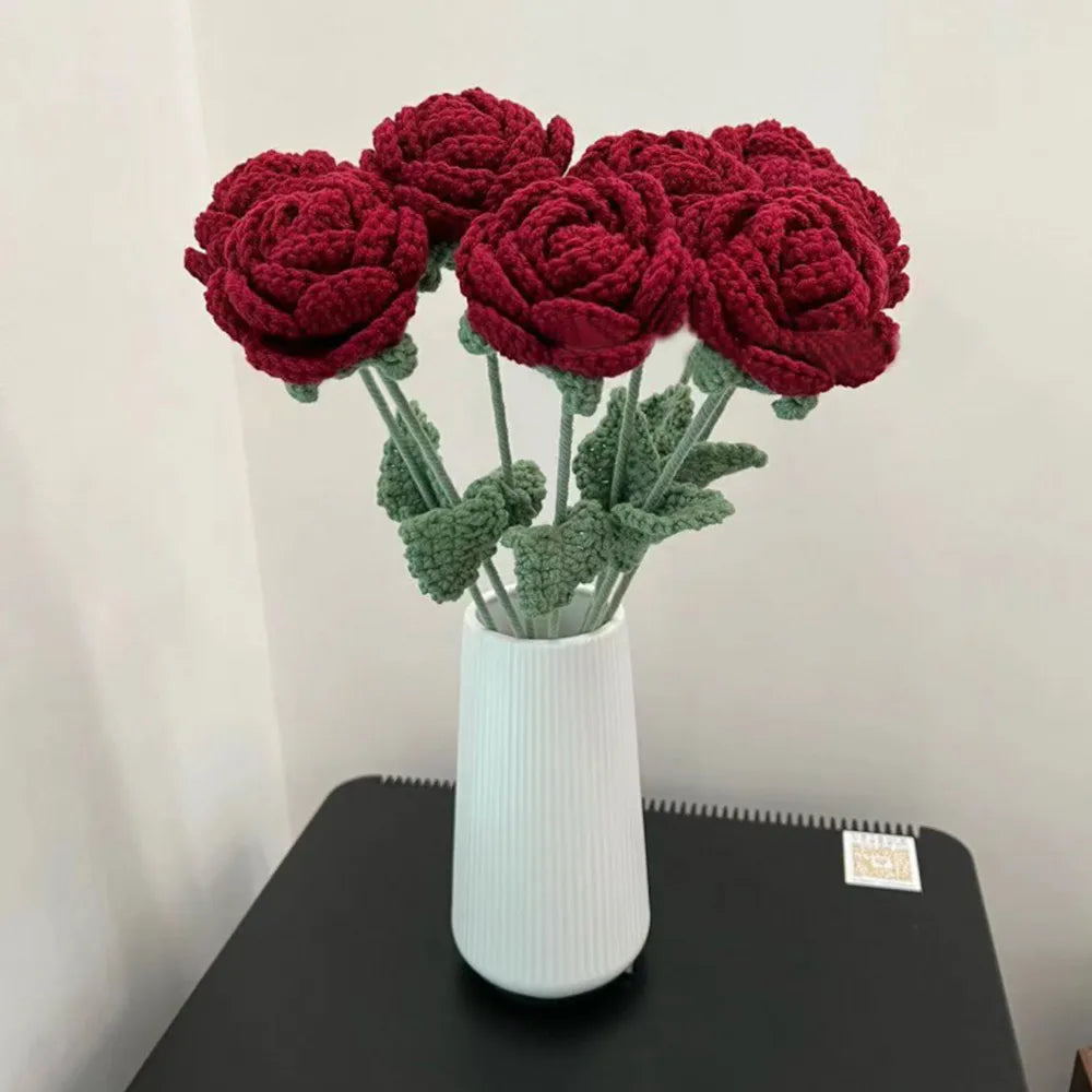 Hand Knitted Rose Flower