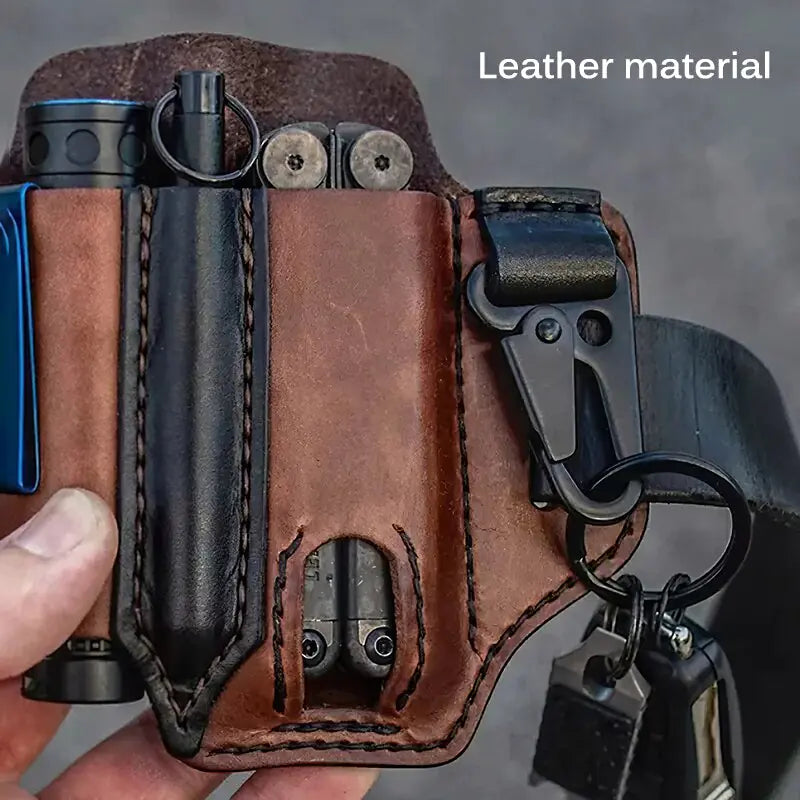 Tactical Multi Tool Belt Leather Bag (No tools)