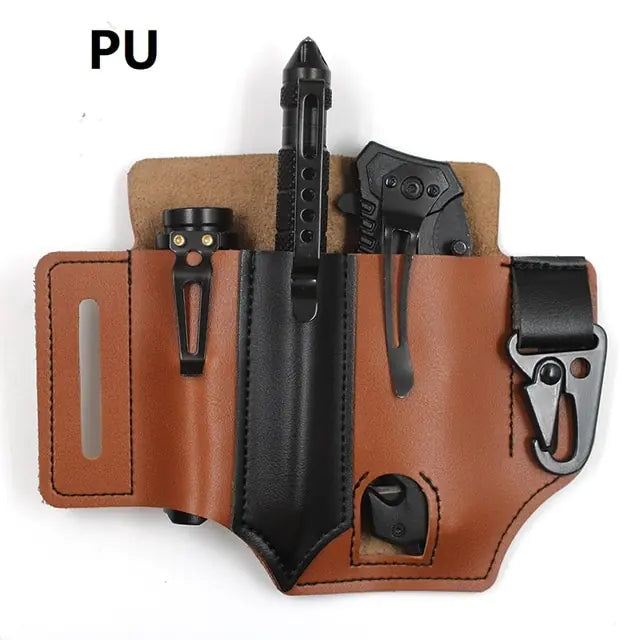 Tactical Multi Tool Belt Leather Bag (No tools)