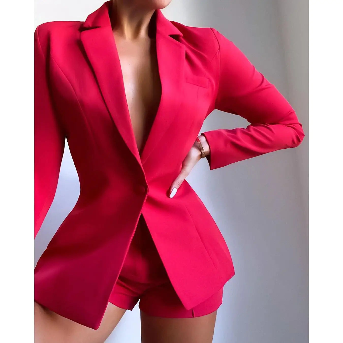 Elegant Women's Shorts Suit Set