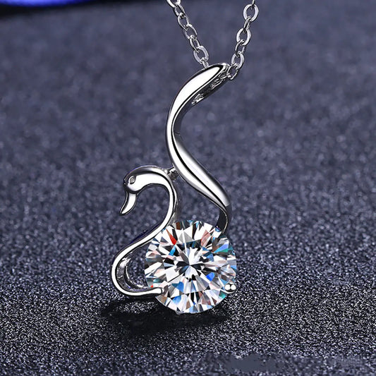 NEW ARRIVAL Real Moissanite Swan Diamond Necklace