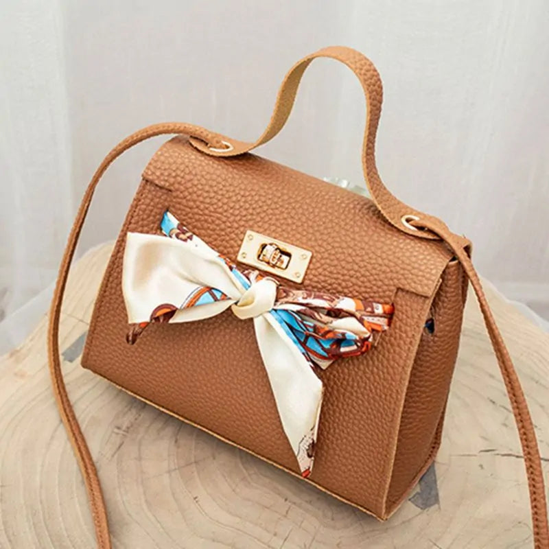 SALE Leather Handbag With Scarf Affordable Luxury (2023 Collection)