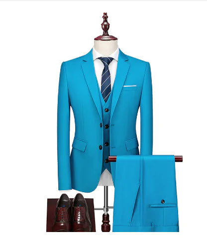 Pure Color Men's Business Suit