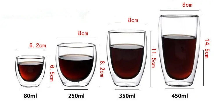 Double Wall Glass Insulated Coffee Mug