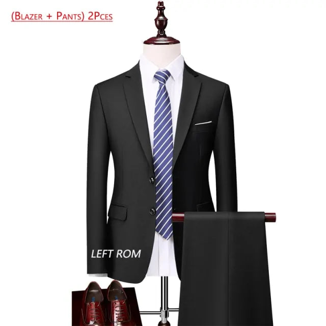 Pure Color Men's Business Suit