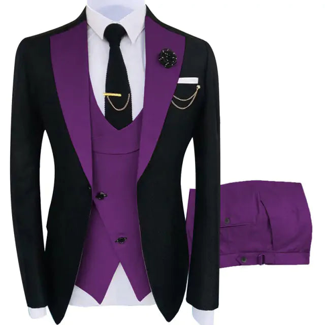 Luxury Men's 3-Piece Tuxedo Set - Jacket, Trousers, Vest