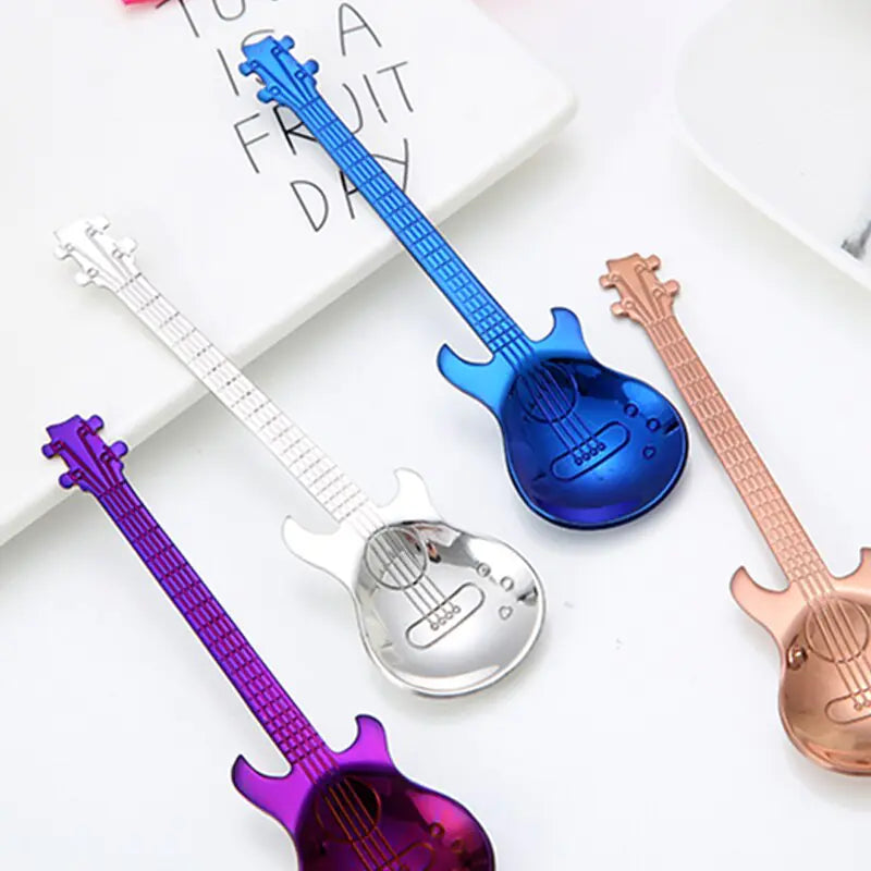 Stainless Steel Guitar Shaped Love Coffee Spoon Teaspoon