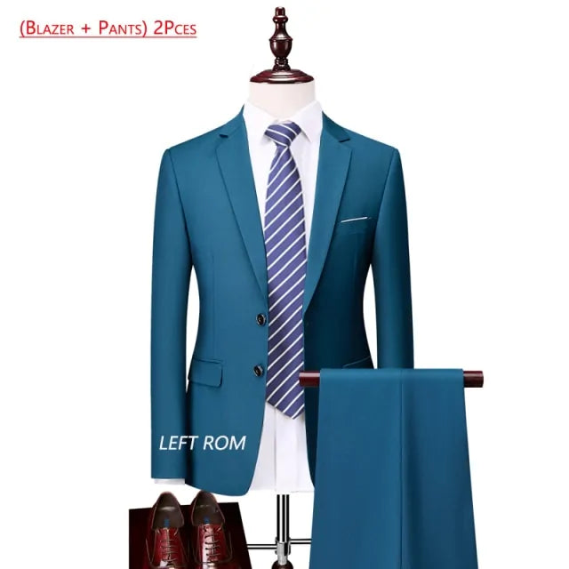 Pure Color Men's Business Suit