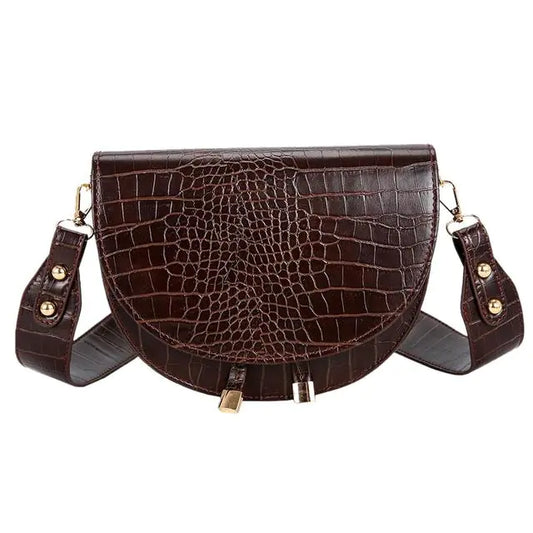 Retro Semicircle Leather Handbag