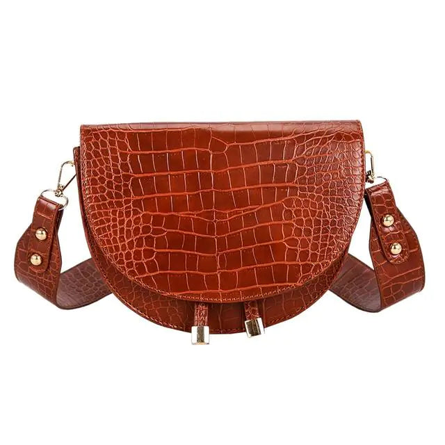 Retro Semicircle Leather Handbag