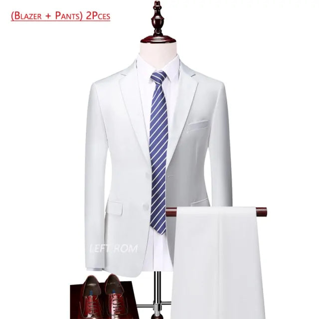 Pure Color Men's Business Suit