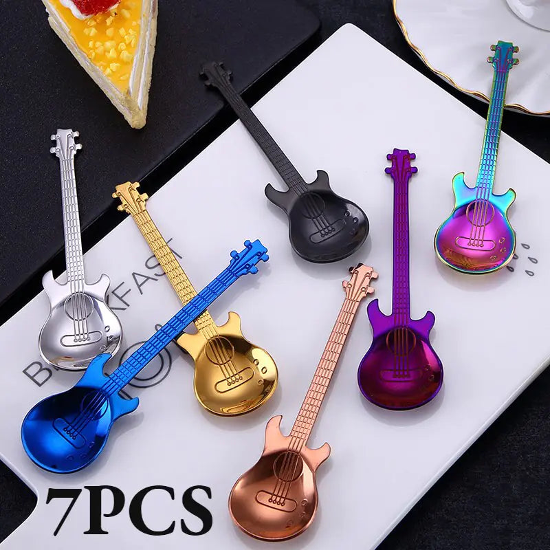 Stainless Steel Guitar Shaped Love Coffee Spoon Teaspoon