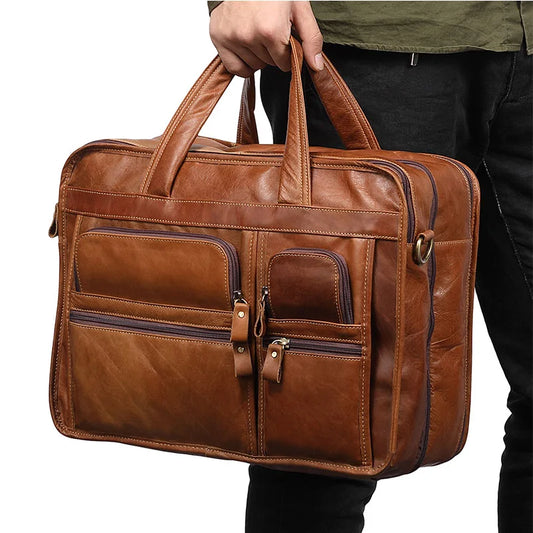 NEW! 2024 Collection Men's Genuine Leather Handbag