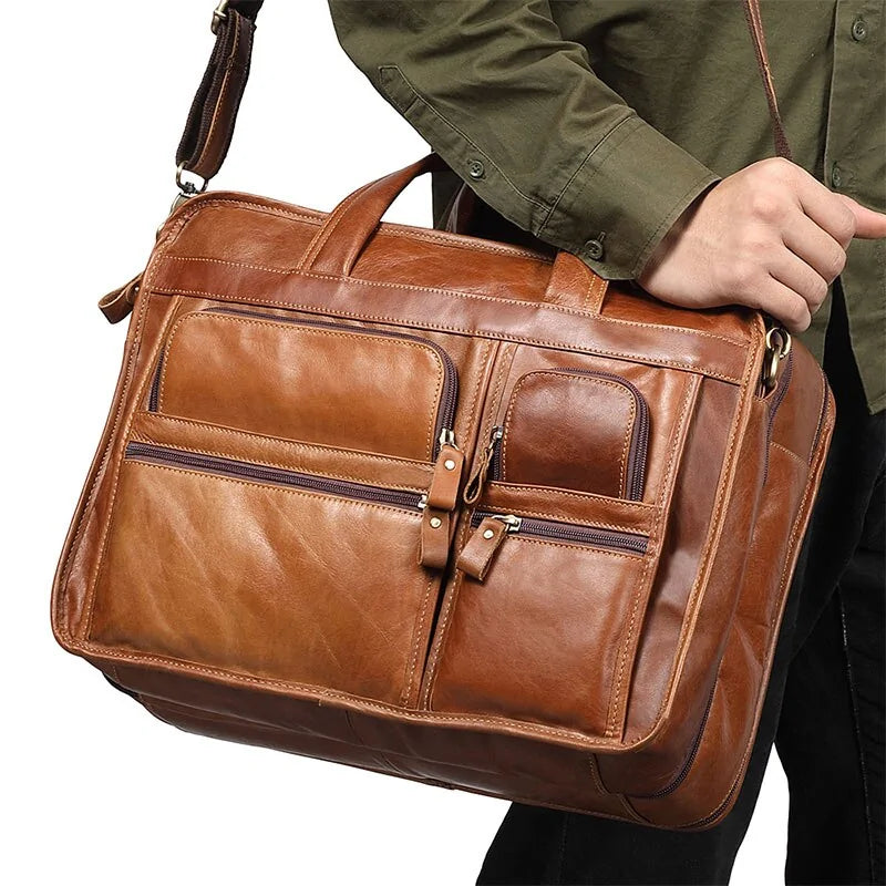 NEW! 2024 Collection Men's Genuine Leather Handbag